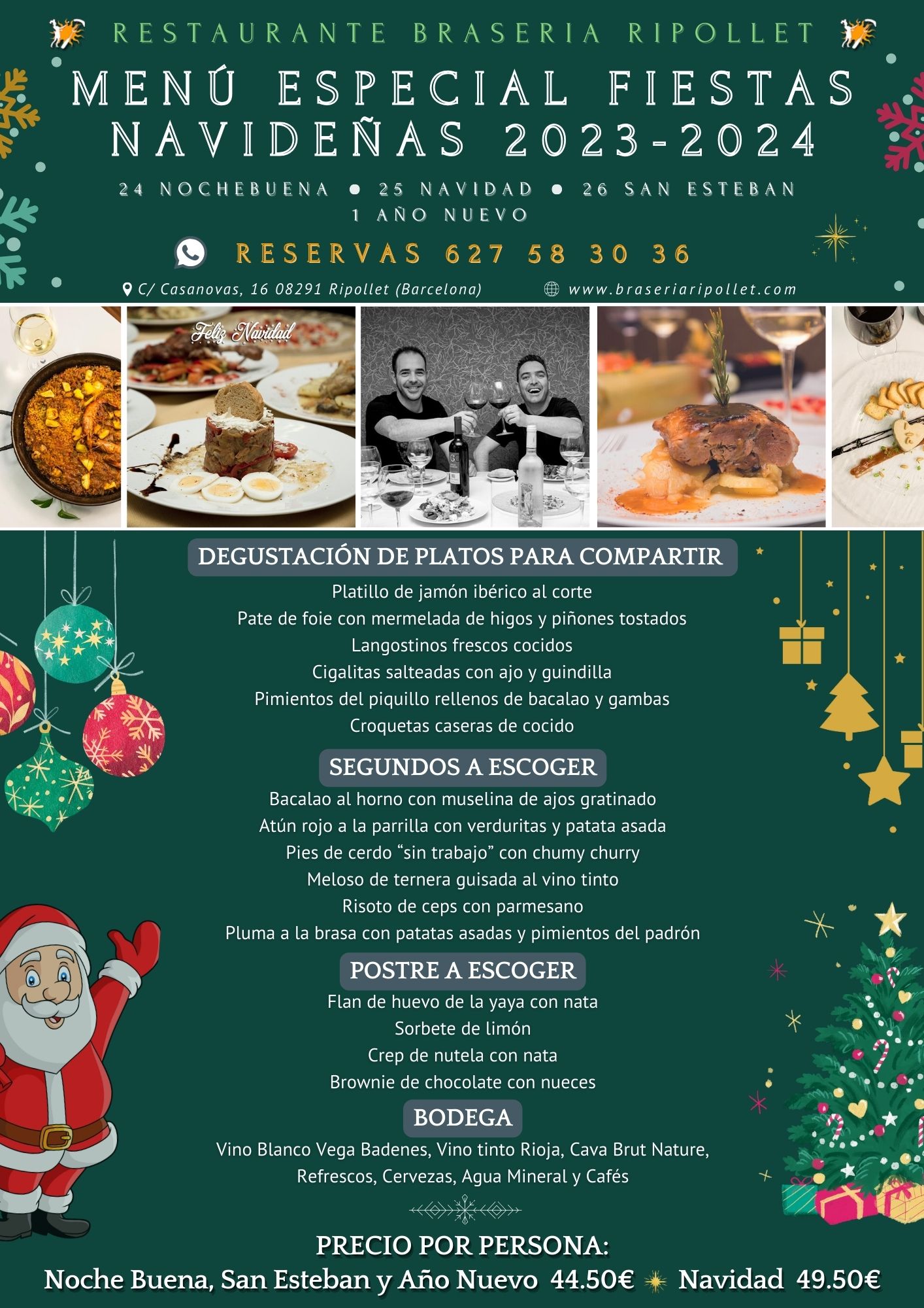 BraseriaRipollet Menu Especial Fiestas Navidenas 2023